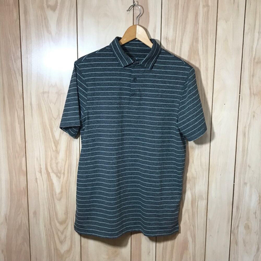 Champion Striped Collared Short Sleeve Athletic Polo Shirt M